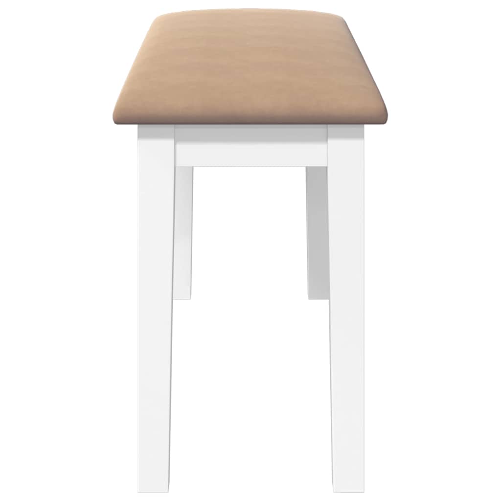 Banco 90 cm madeira seringueira maciça branco