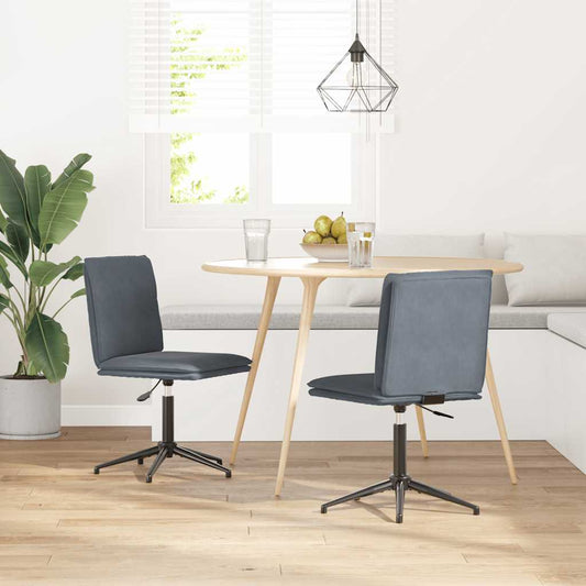 Cadeiras de jantar 2 pcs veludo cinzento-escuro