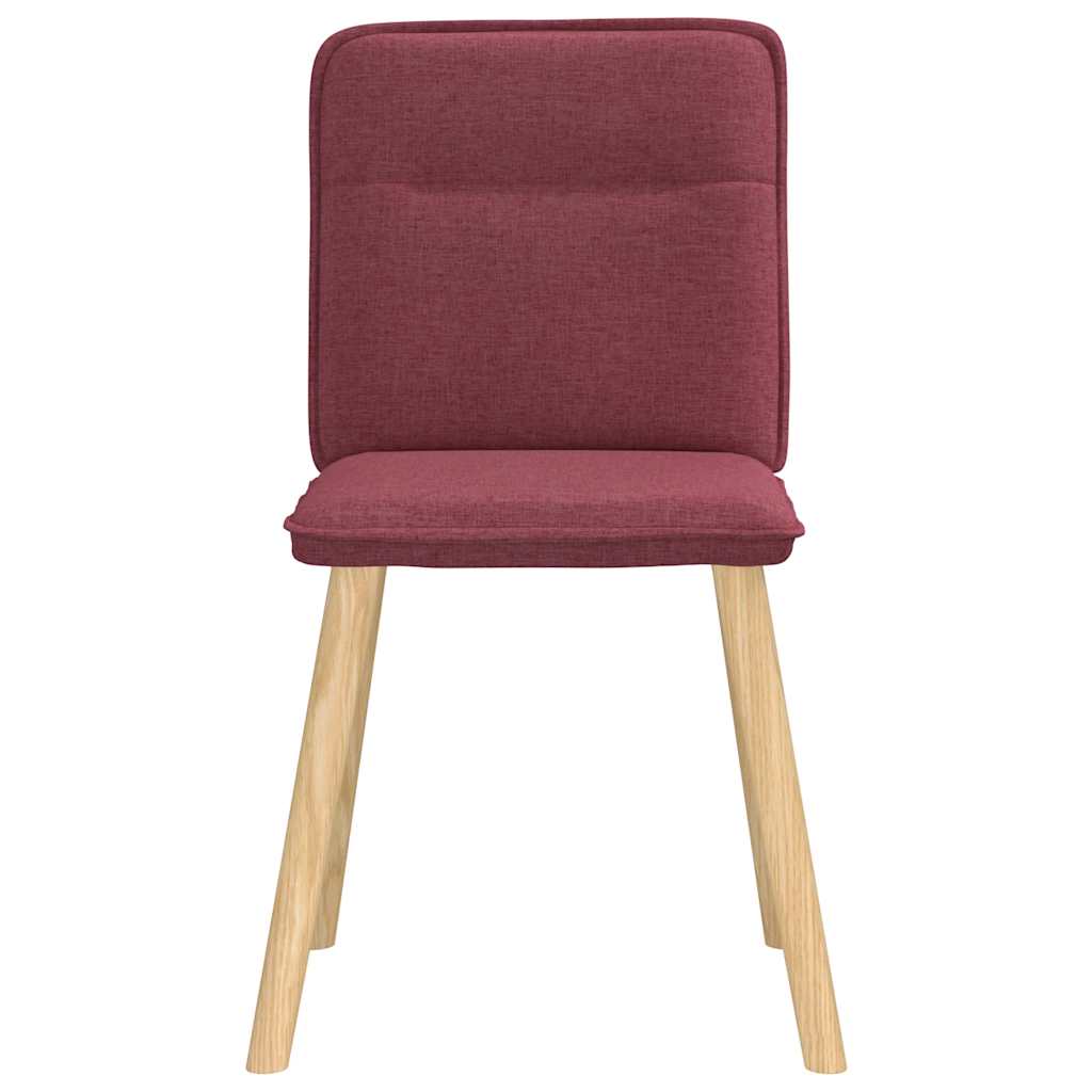 Cadeiras de jantar 6 pcs tecido vermelho-tinto