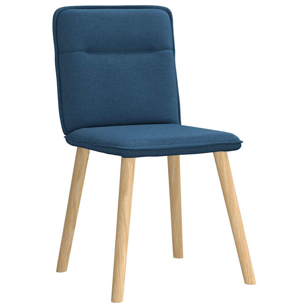 Cadeiras de jantar 6 pcs tecido azul