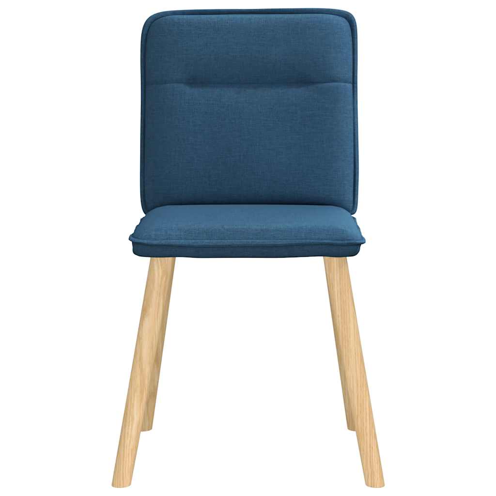 Cadeiras de jantar 6 pcs tecido azul