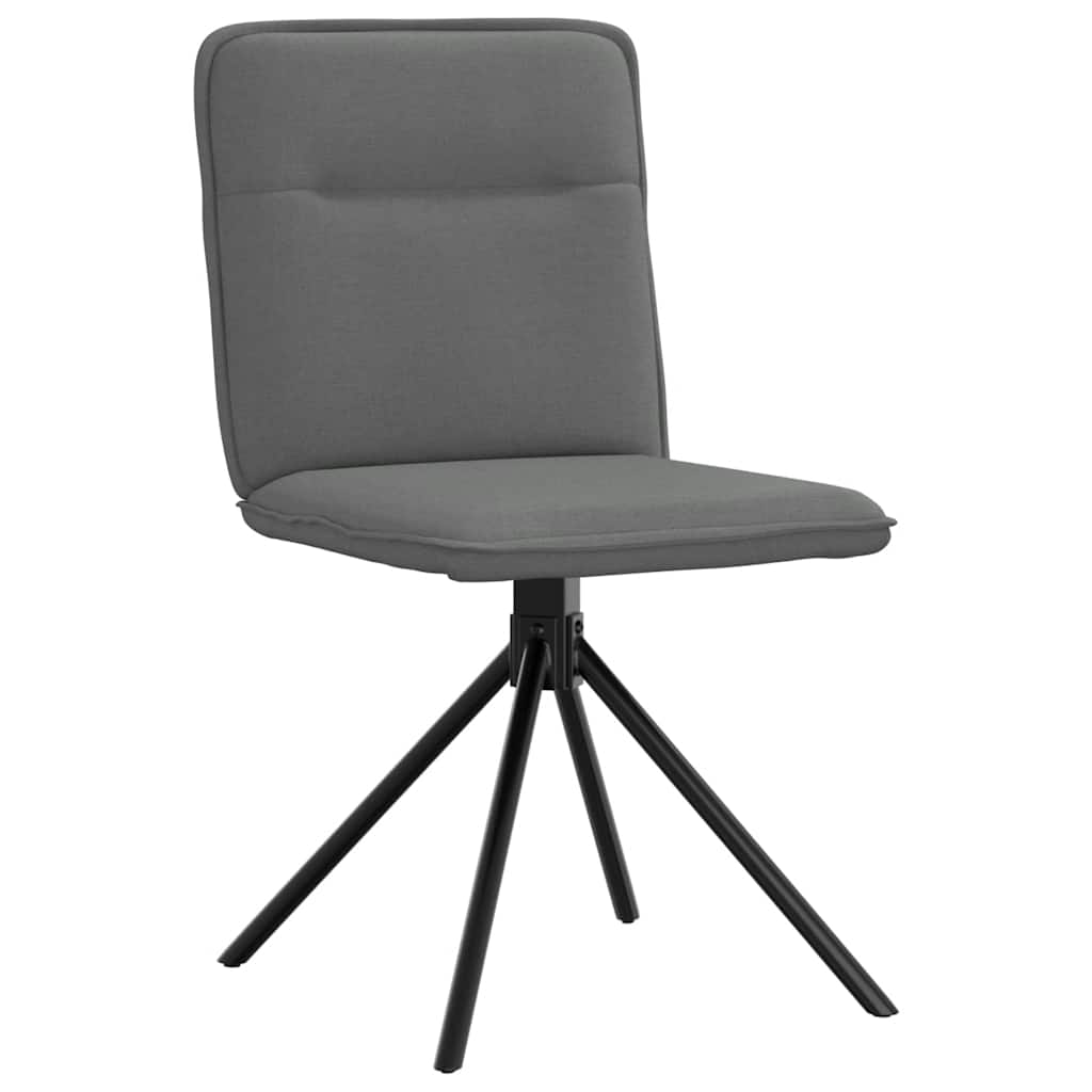 Cadeiras de jantar 6 pcs tecido cinzento-escuro