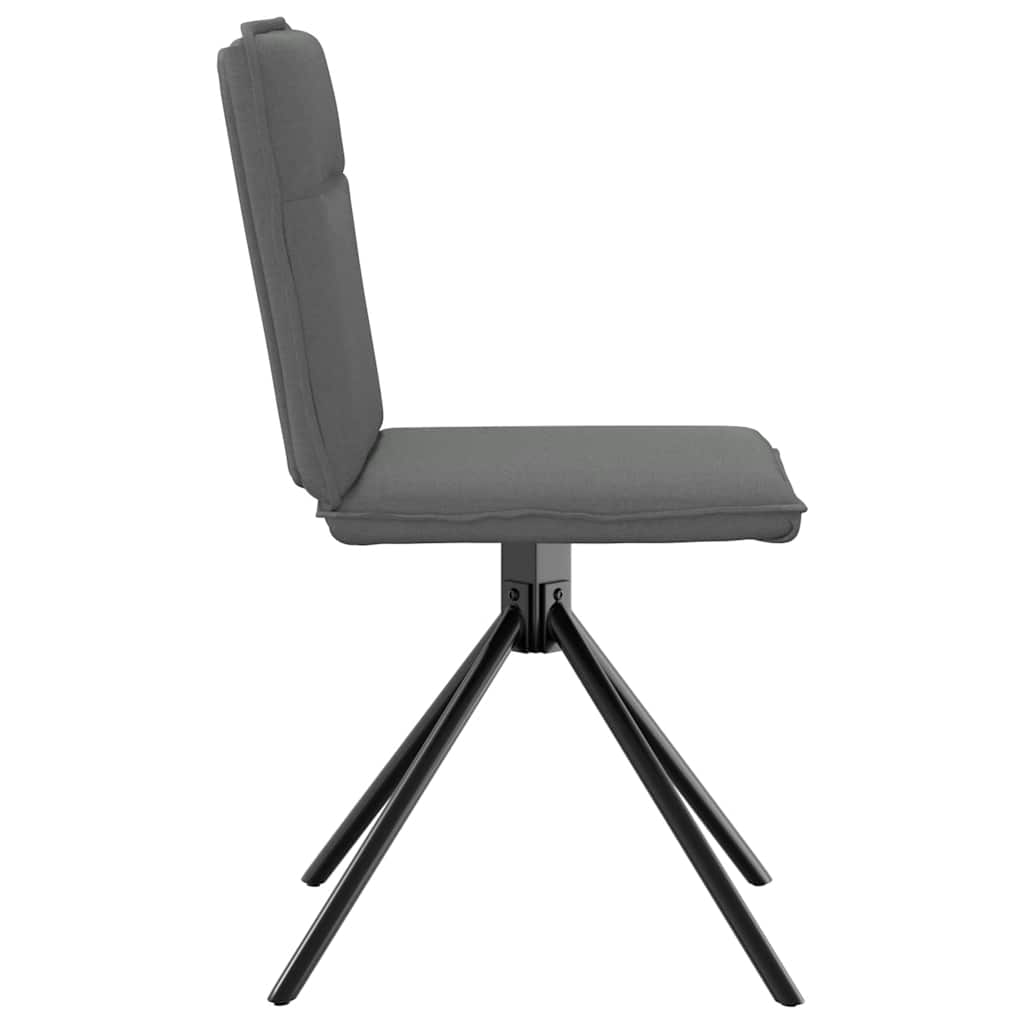 Cadeiras de jantar 6 pcs tecido cinzento-escuro
