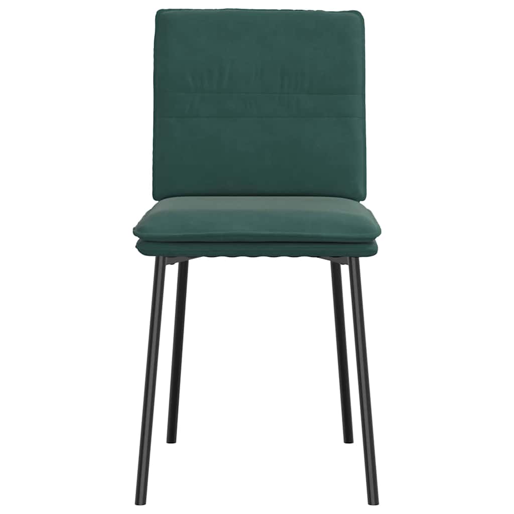 Cadeiras de jantar 6 pcs veludo verde-escuro