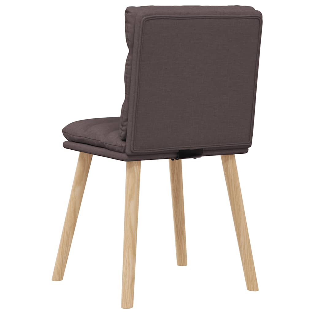 Cadeiras de jantar 6 pcs tecido castanho-escuro