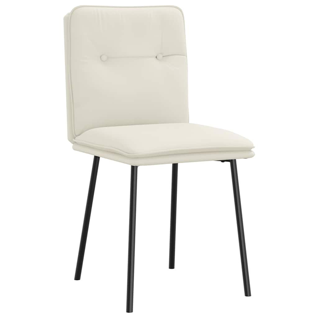 Cadeiras de jantar 6 pcs veludo cor creme