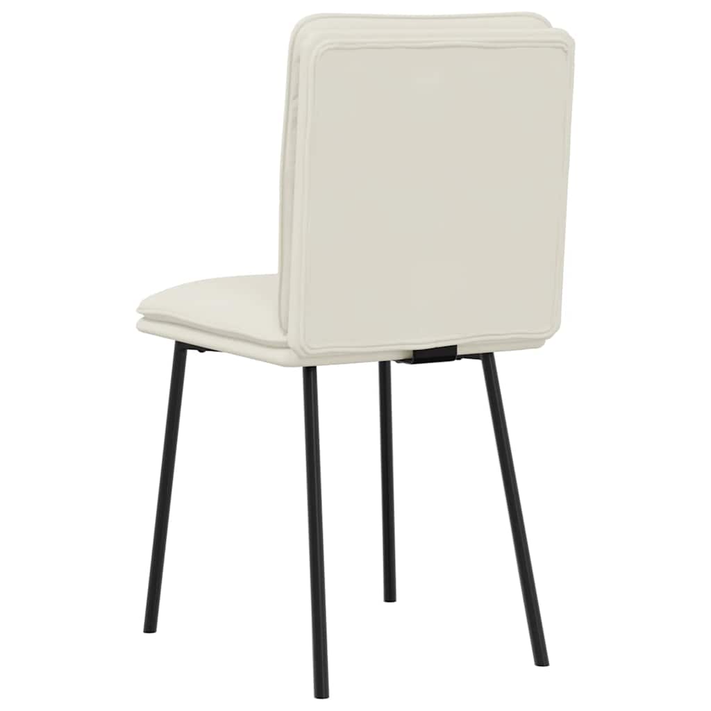 Cadeiras de jantar 6 pcs veludo cor creme