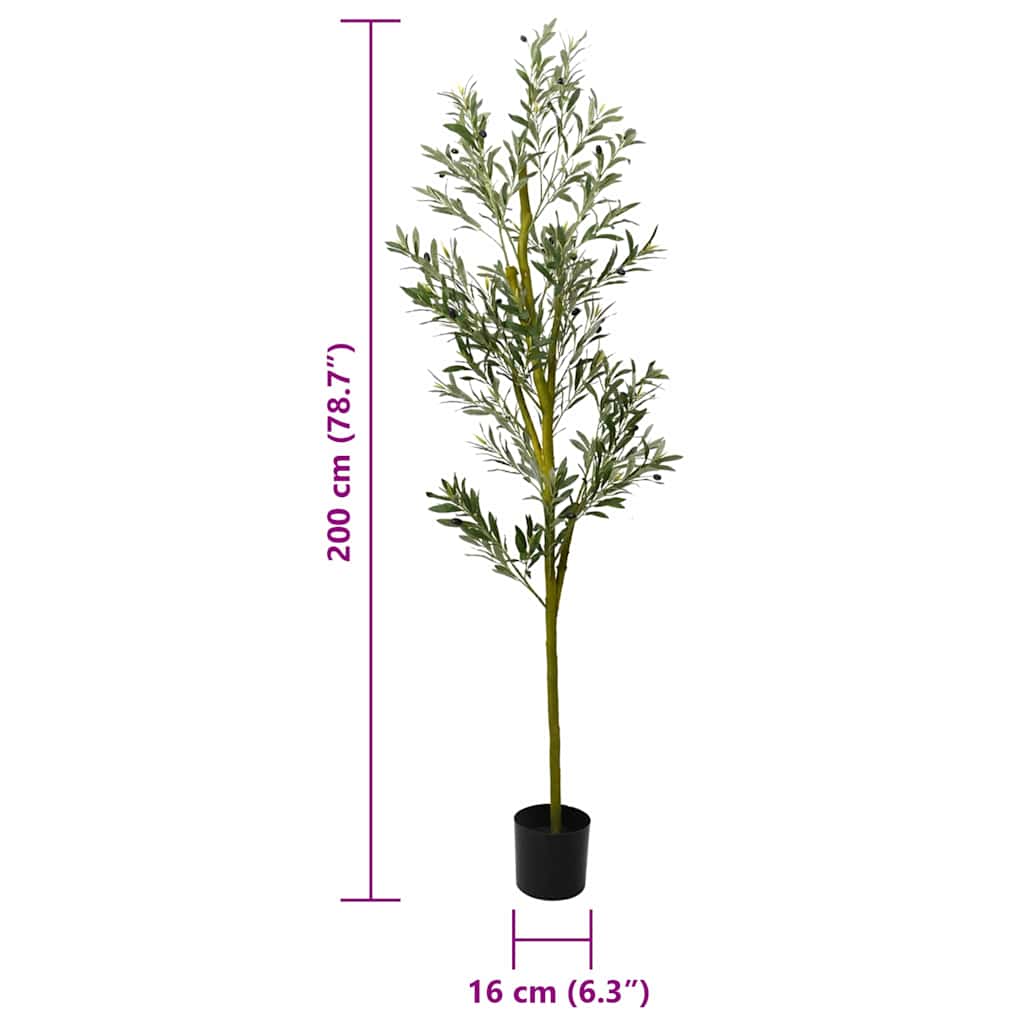 Oliveira artificial 800 folhas 200 cm verde