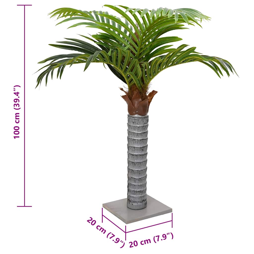 Palmeira artificial 6 folhas 100 cm verde
