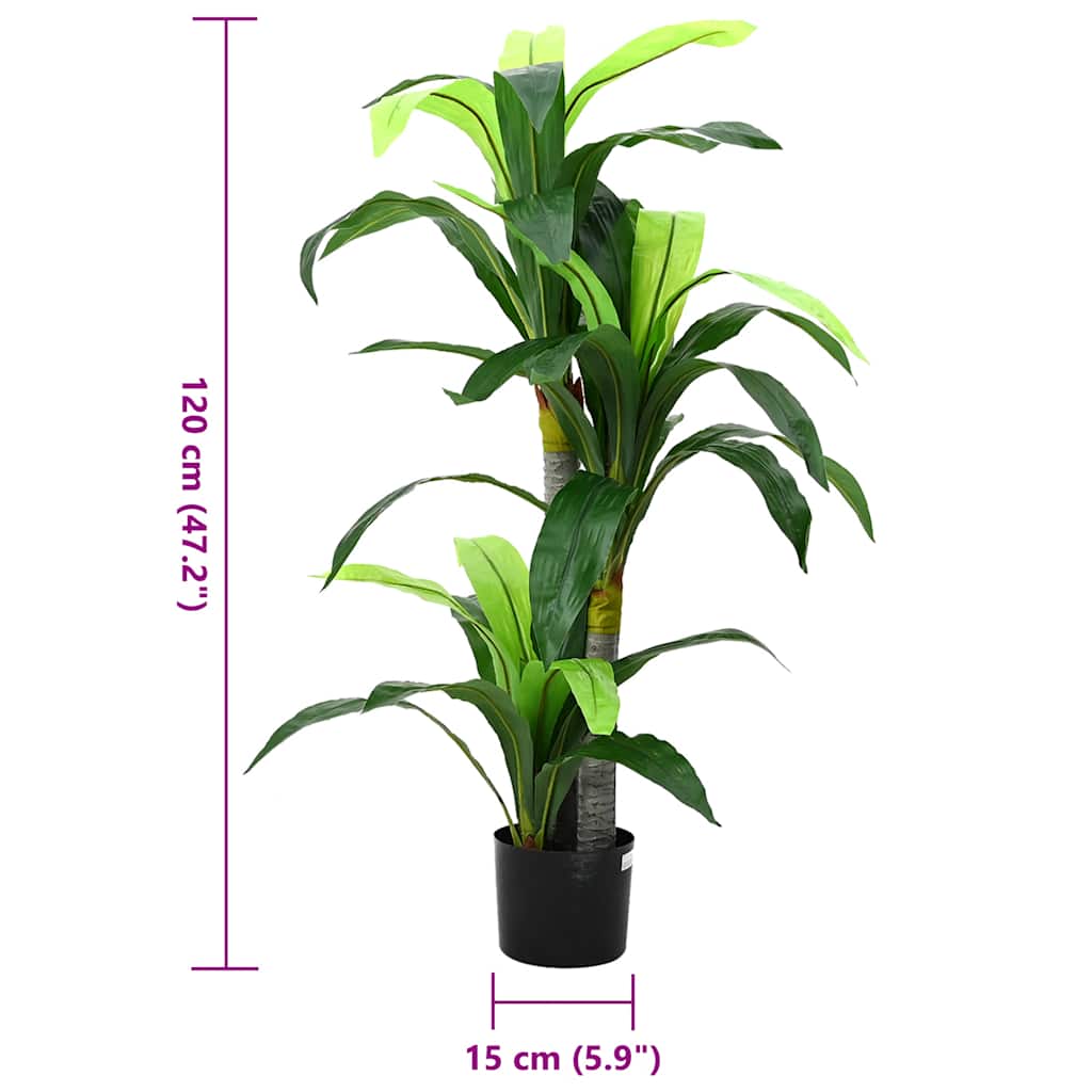 Árvore Dracaena artificial 36 folhas 120 cm verde
