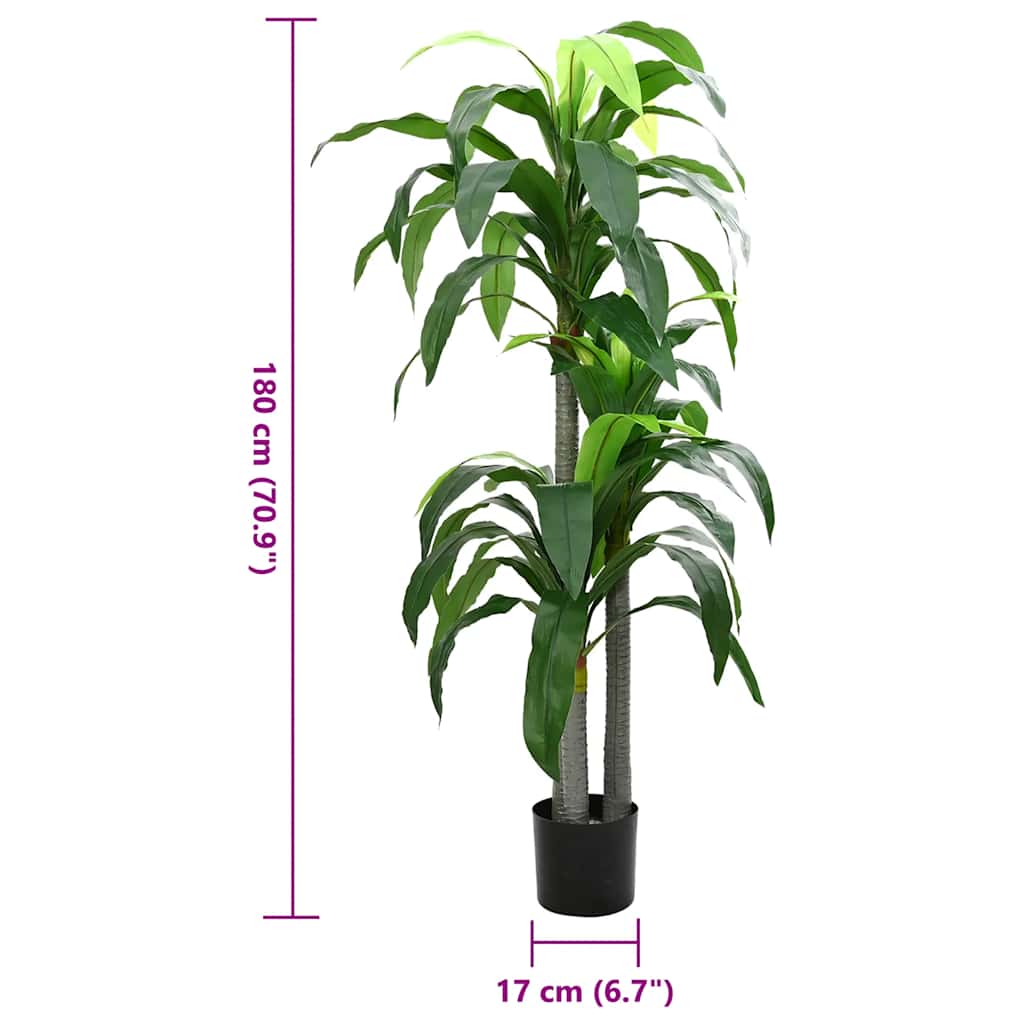 Árvore Dracaena artificial 36 folhas 180 cm verde