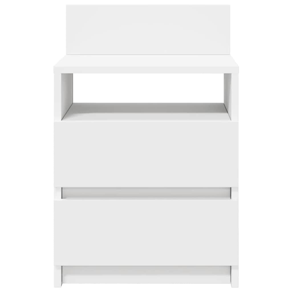 Mesa de cabeceira com 2 gavetas 40x33x60 cm branco