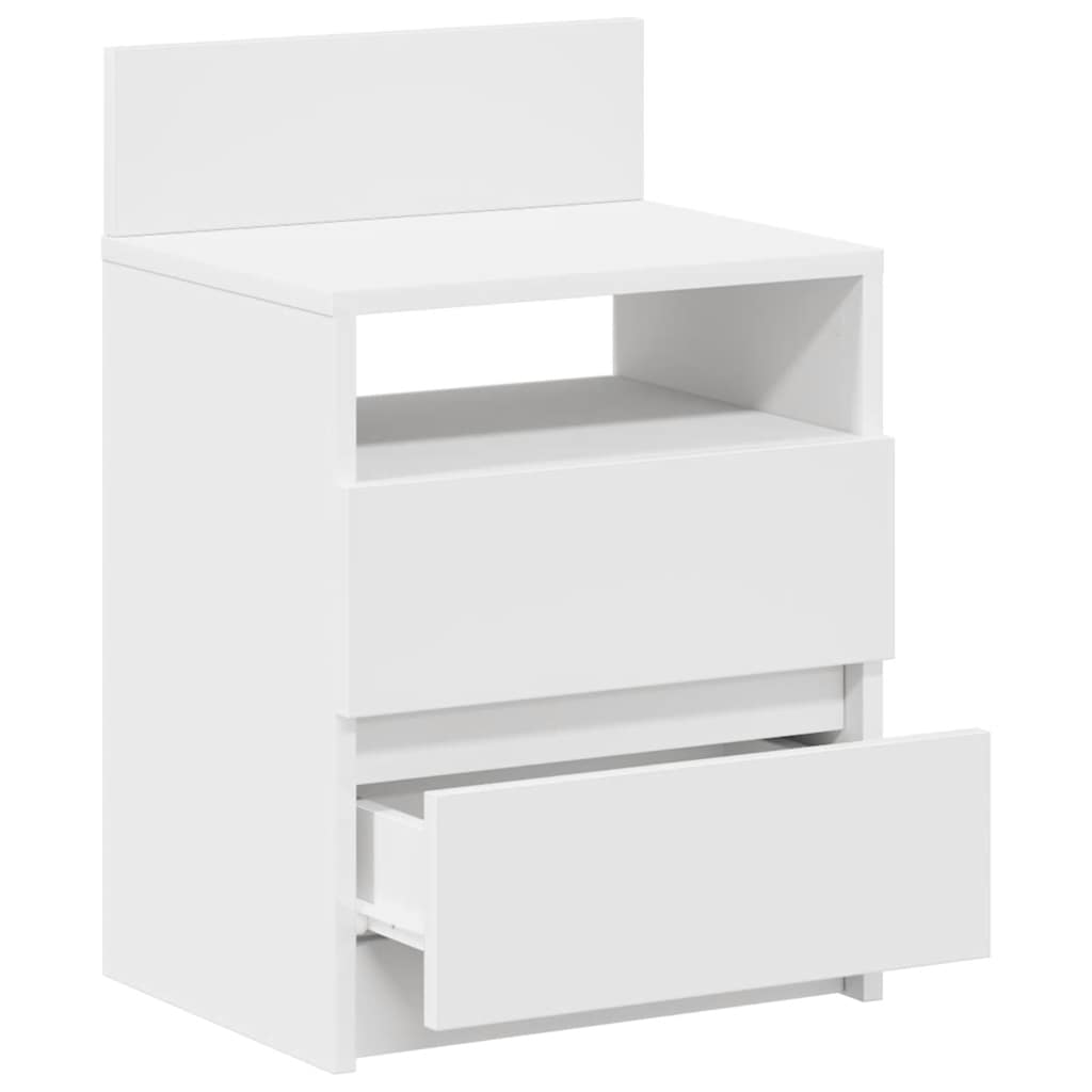 Mesa de cabeceira com 2 gavetas 40x33x60 cm branco