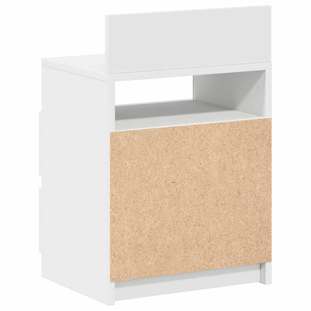 Mesa de cabeceira com 2 gavetas 40x33x60 cm branco