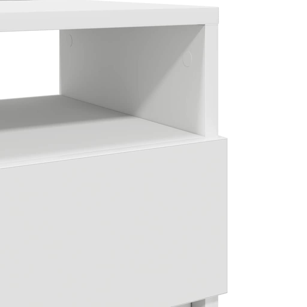 Mesa de cabeceira com 2 gavetas 40x33x60 cm branco