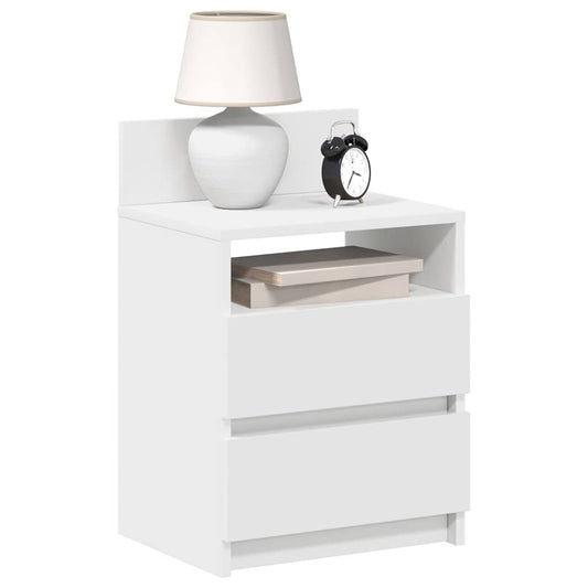 Mesa de cabeceira com 2 gavetas 40x33x60 cm branco
