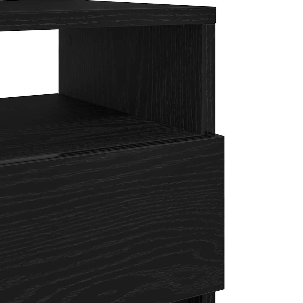 Mesa de cabeceira com 2 gavetas 40x33x60 cm preto