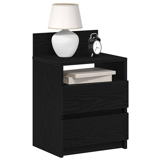 Mesa de cabeceira com 2 gavetas 40x33x60 cm preto