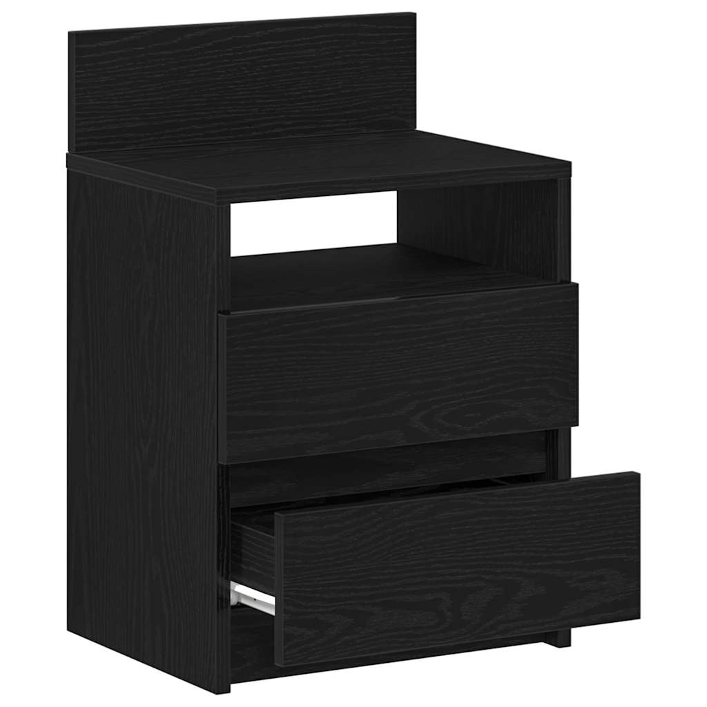 Mesas de cabeceira 2 pcs com 2 gavetas 40x33x60 cm preto