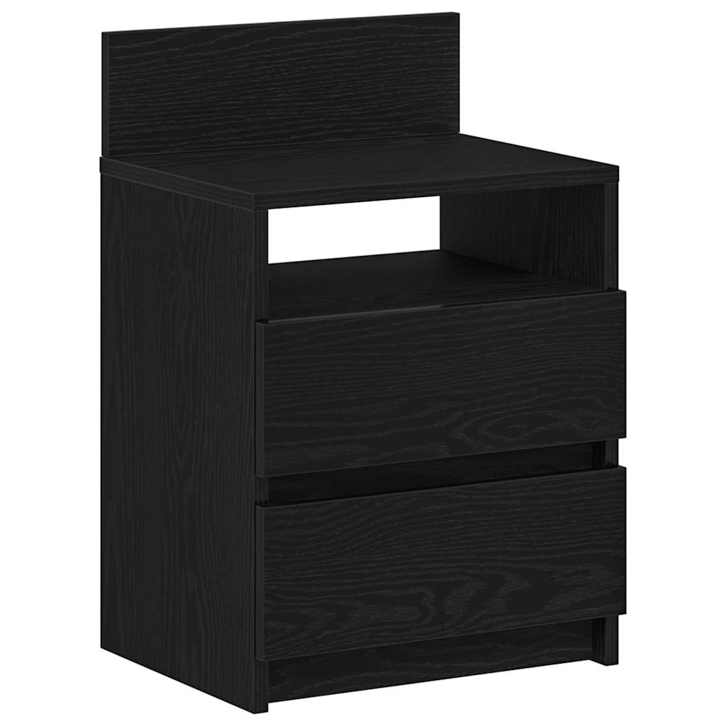 Mesas de cabeceira 2 pcs com 2 gavetas 40x33x60 cm preto