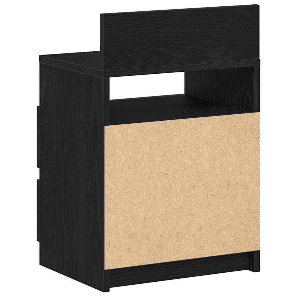 Mesas de cabeceira 2 pcs com 2 gavetas 40x33x60 cm preto