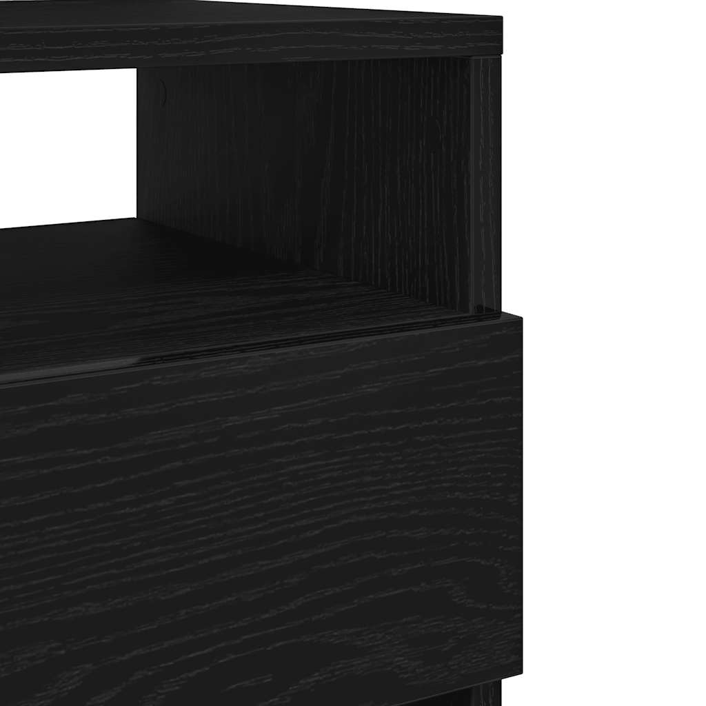 Mesas de cabeceira 2 pcs com 2 gavetas 40x33x60 cm preto