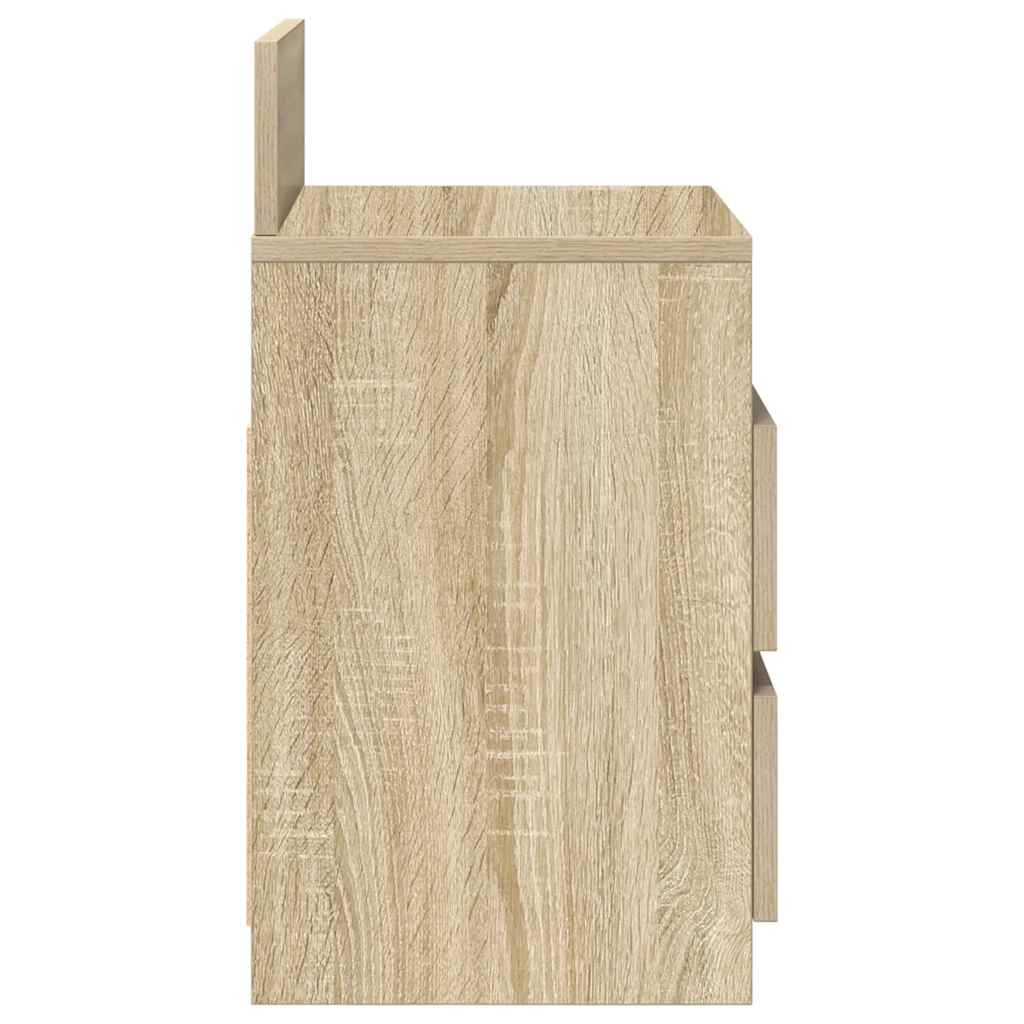 Mesa de cabeceira com 2 gavetas 40x33x60 cm carvalho sonoma