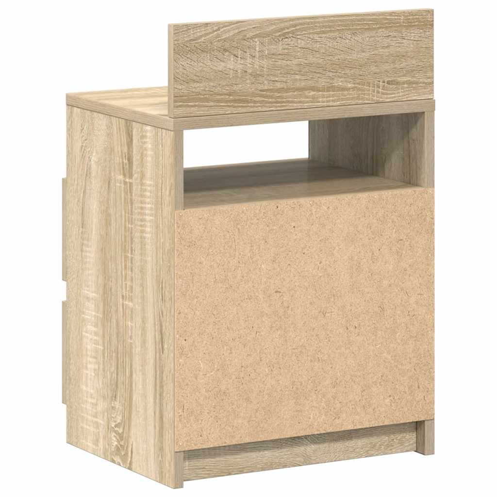 Mesa de cabeceira com 2 gavetas 40x33x60 cm carvalho sonoma