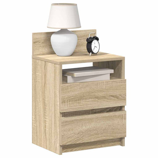 Mesa de cabeceira com 2 gavetas 40x33x60 cm carvalho sonoma