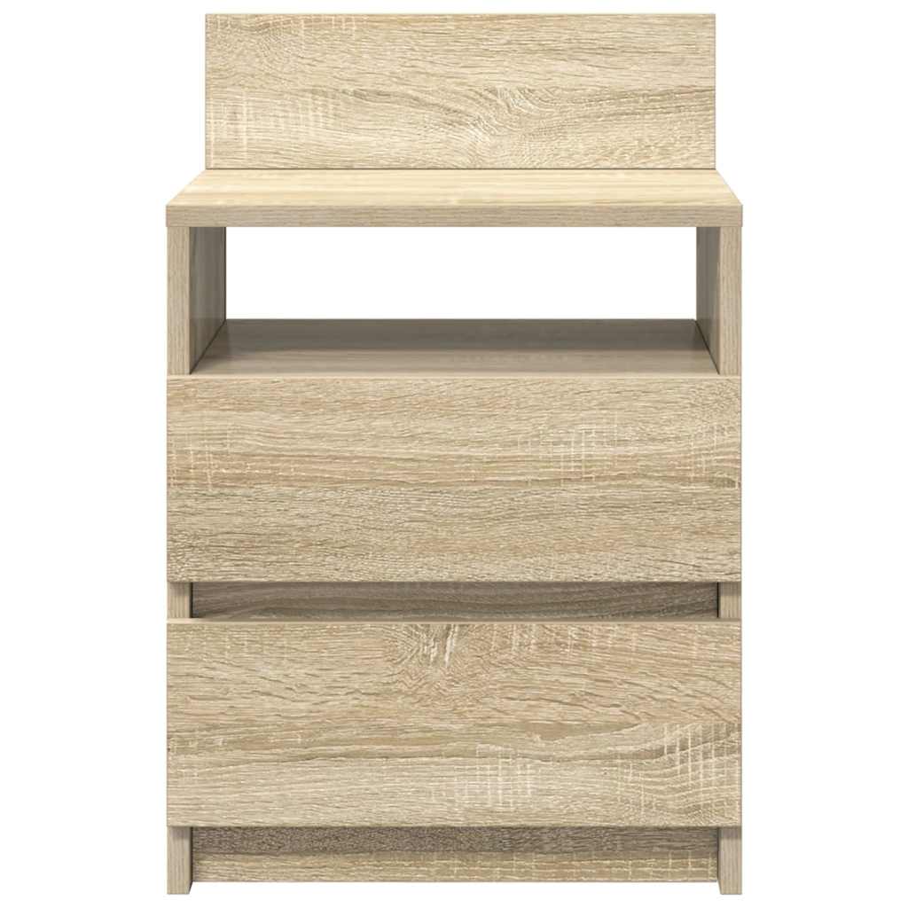 Mesas de cabeceira 2pcs com 2gavetas 40x33x60cm carvalho sonoma