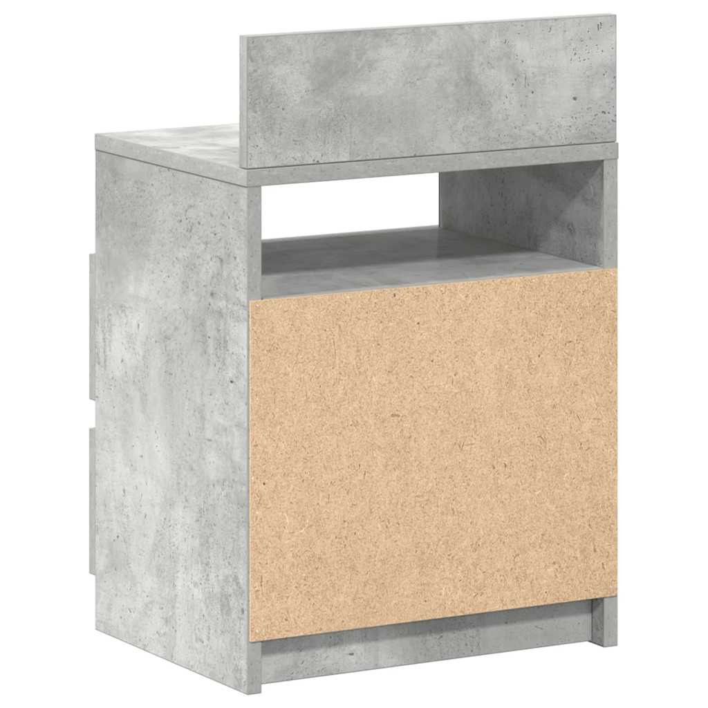 Mesa de cabeceira com 2 gavetas 40x33x60 cm cinzento cimento