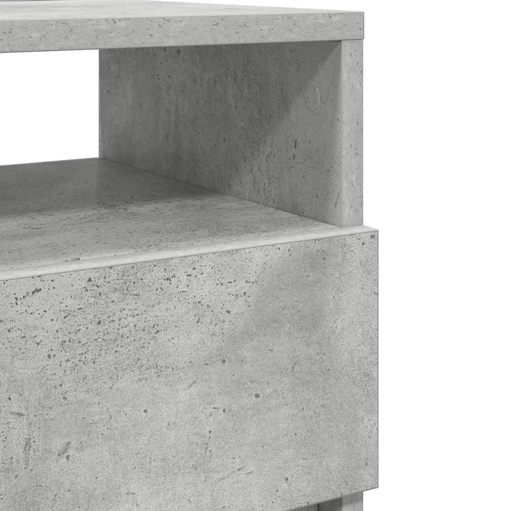 Mesa de cabeceira com 2 gavetas 40x33x60 cm cinzento cimento