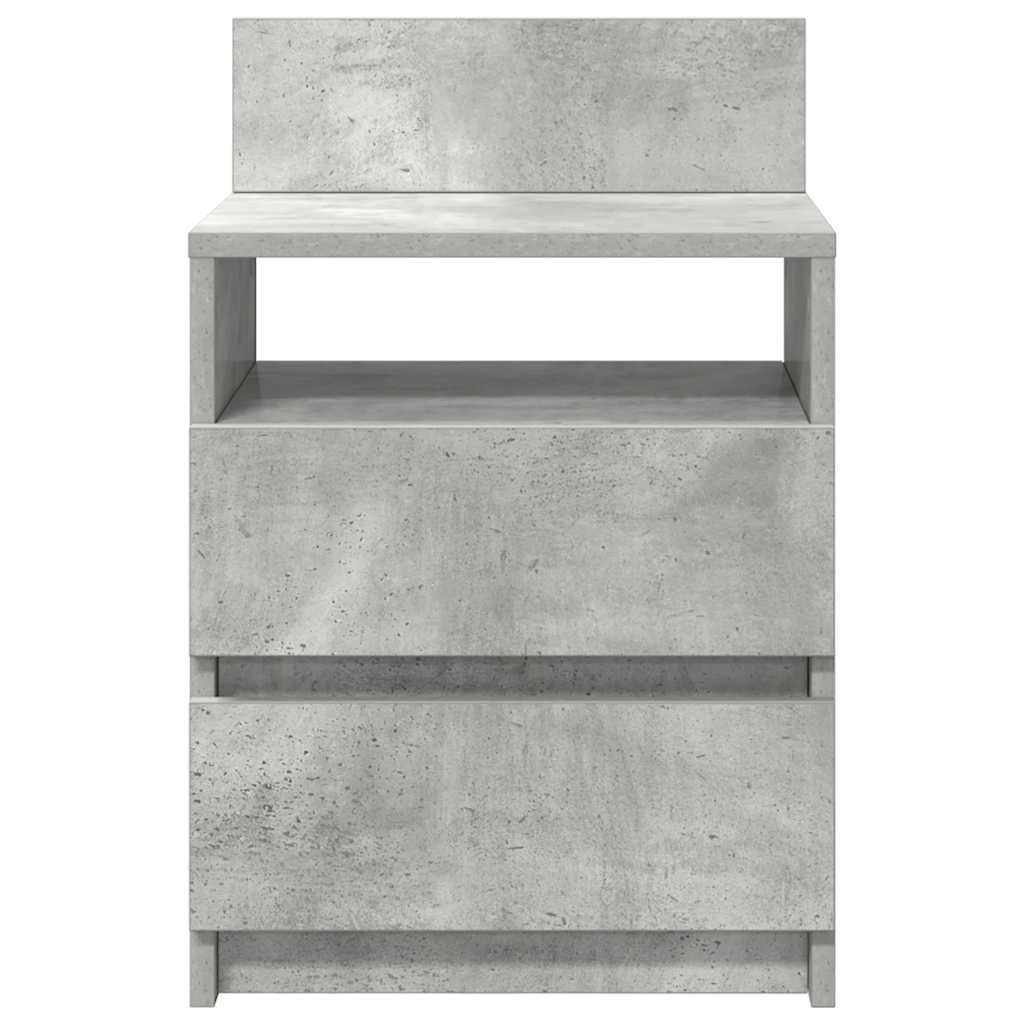 Mesas de cabeceira 2pcs c/ 2gavetas 40x33x60cm cinzento cimento