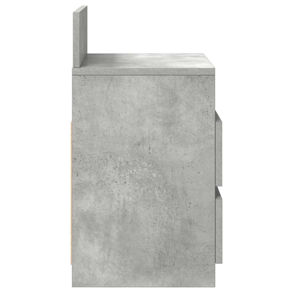 Mesas de cabeceira 2pcs c/ 2gavetas 40x33x60cm cinzento cimento