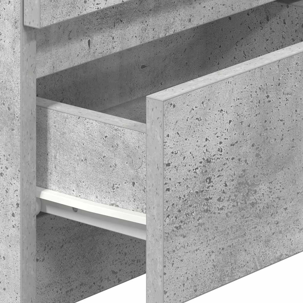Mesas de cabeceira 2pcs c/ 2gavetas 40x33x60cm cinzento cimento