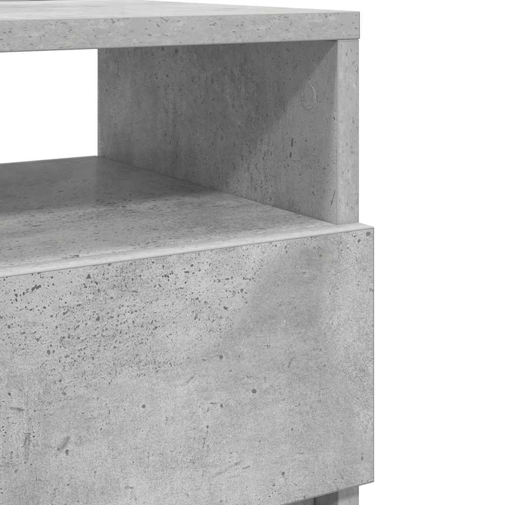 Mesas de cabeceira 2pcs c/ 2gavetas 40x33x60cm cinzento cimento