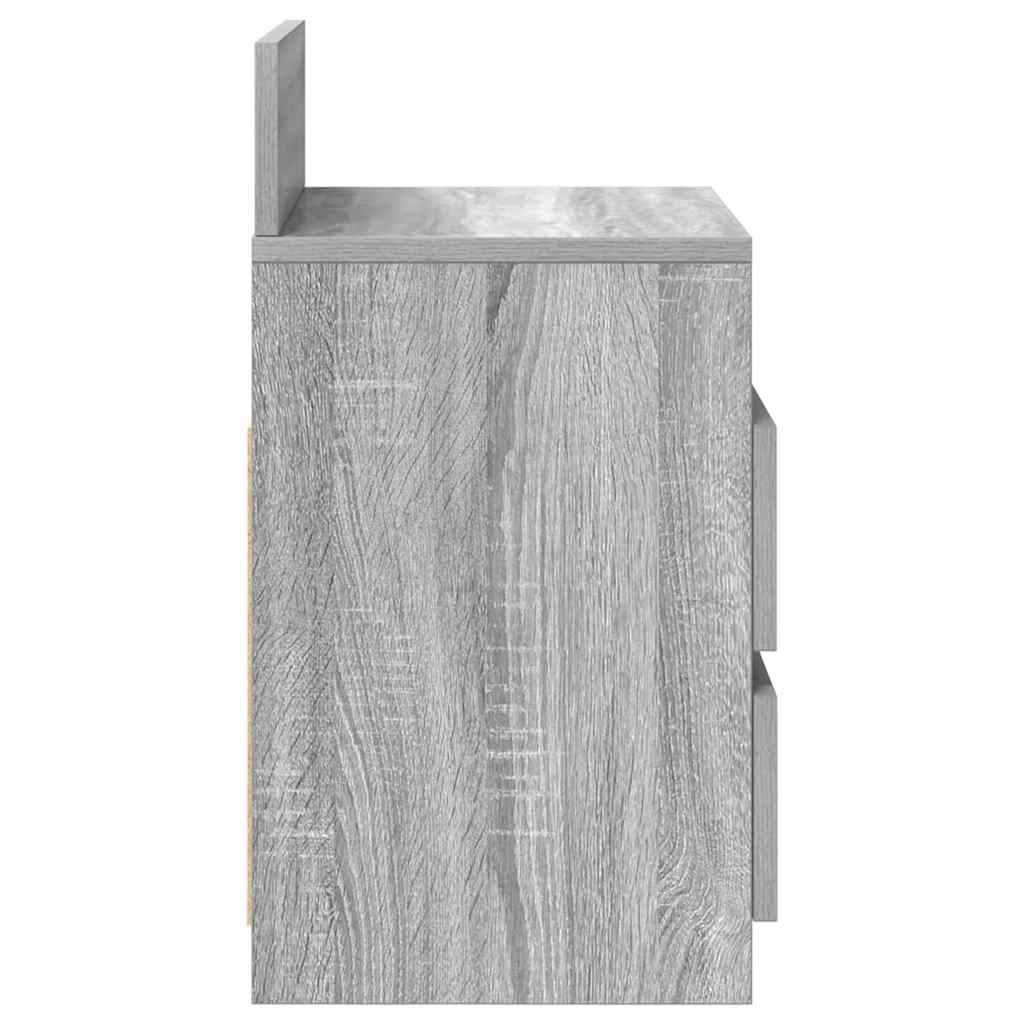 Mesa de cabeceira com 2 gavetas 40x33x60 cm cinzento sonoma