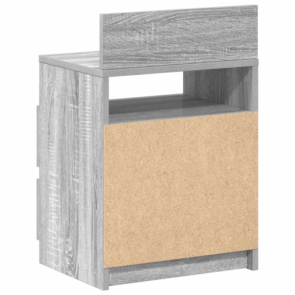 Mesa de cabeceira com 2 gavetas 40x33x60 cm cinzento sonoma