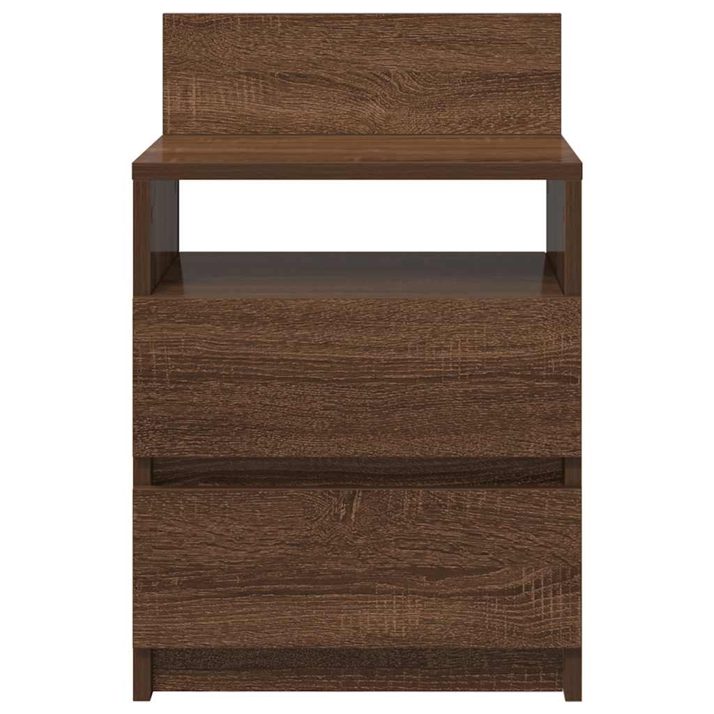 Mesas cabeceira 2pcs c/ 2gavetas 40x33x60cm carvalho castanho