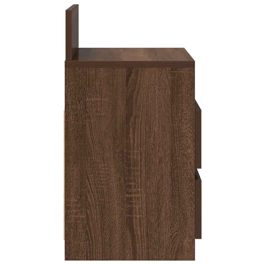 Mesas cabeceira 2pcs c/ 2gavetas 40x33x60cm carvalho castanho