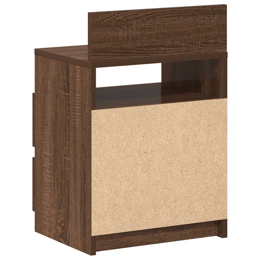 Mesas cabeceira 2pcs c/ 2gavetas 40x33x60cm carvalho castanho