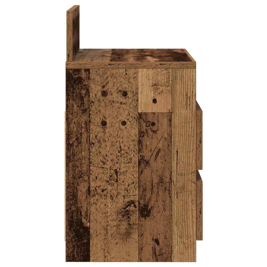 Mesa de cabeceira com 2 gavetas 40x33x60 cm madeira velha