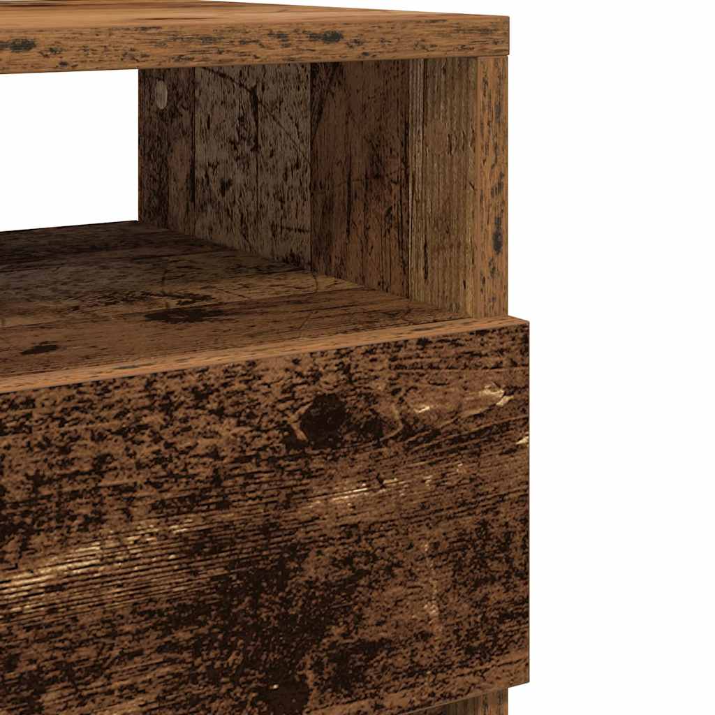 Mesa de cabeceira com 2 gavetas 40x33x60 cm madeira velha