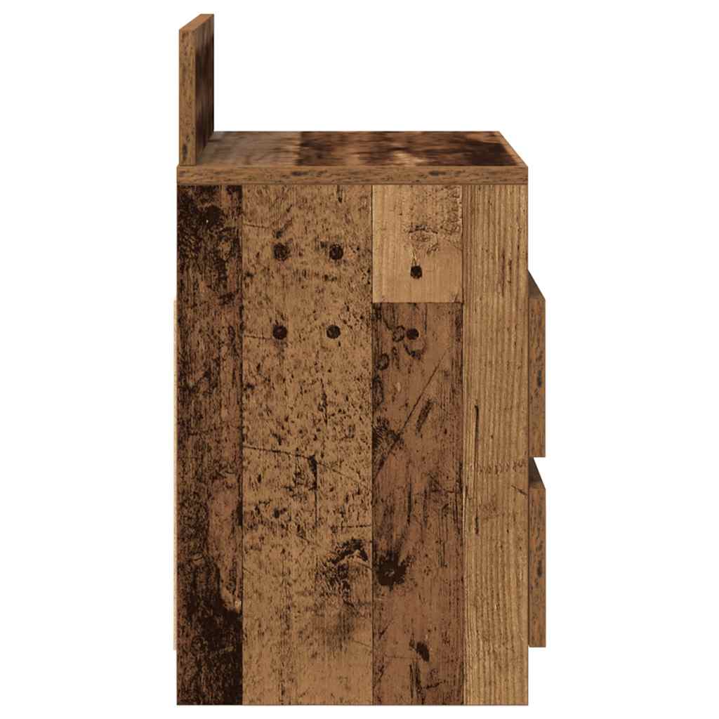 Mesas de cabeceira 2 pcs com 2 gavetas 40x33x60cm madeira velha