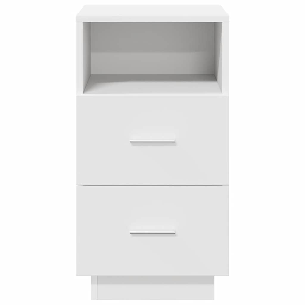Mesa de cabeceira com 2 gavetas 36x36x68 cm branco
