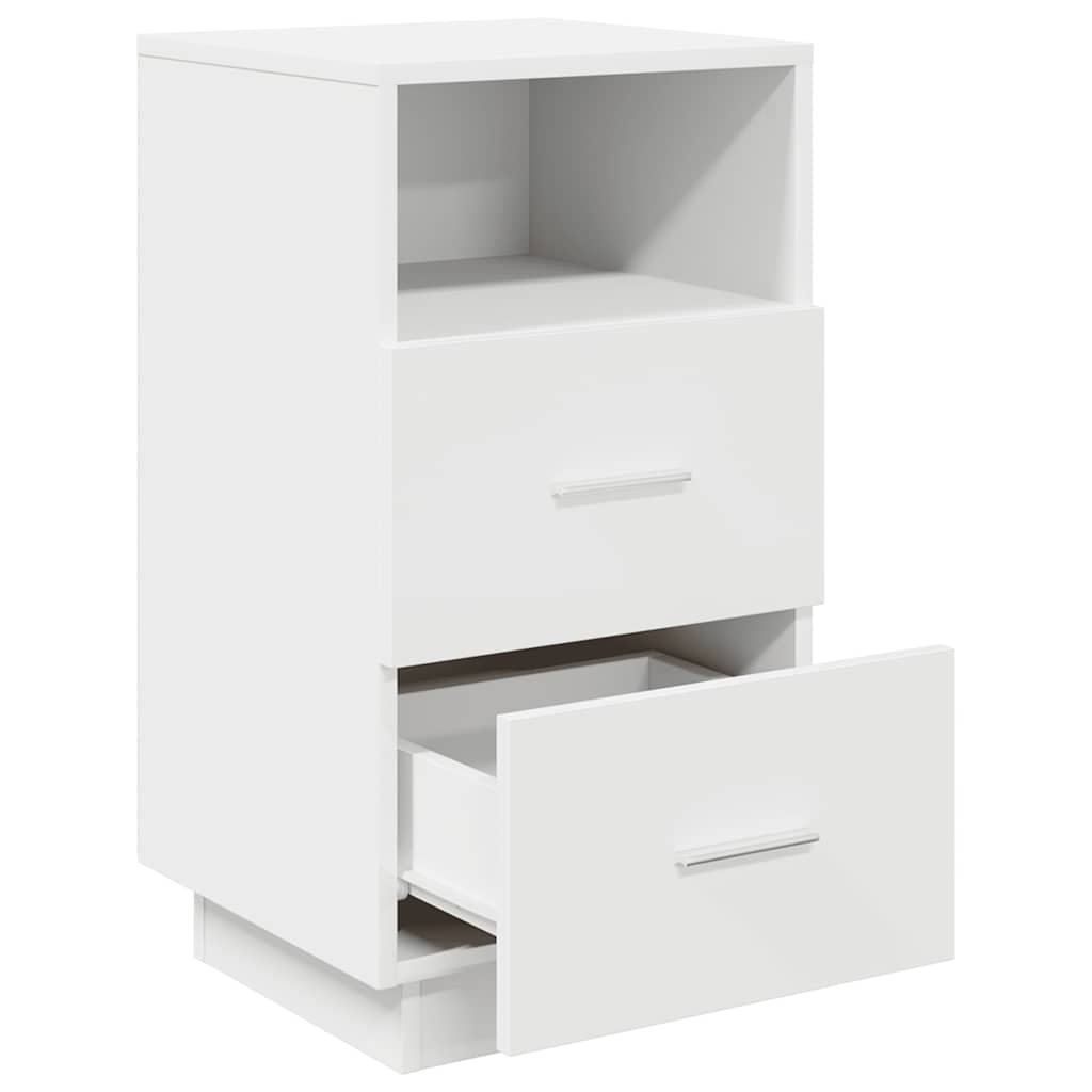 Mesa de cabeceira com 2 gavetas 36x36x68 cm branco