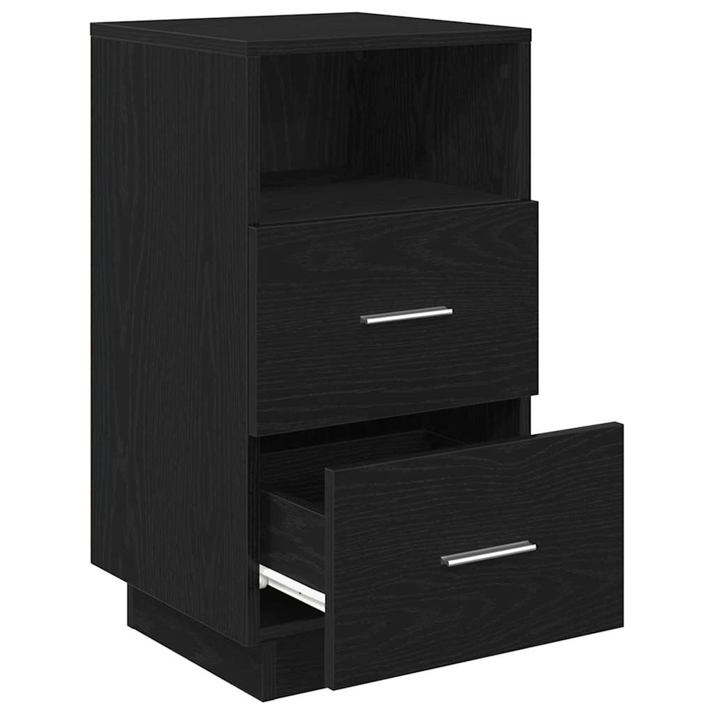 Mesas de cabeceira 2 pcs com 2 gavetas 36x36x68 cm preto