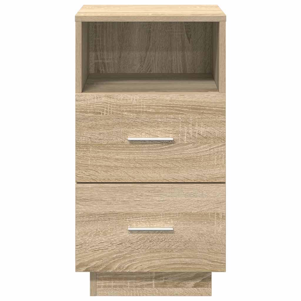Mesa de cabeceira com 2 gavetas 36x36x68 cm carvalho sonoma