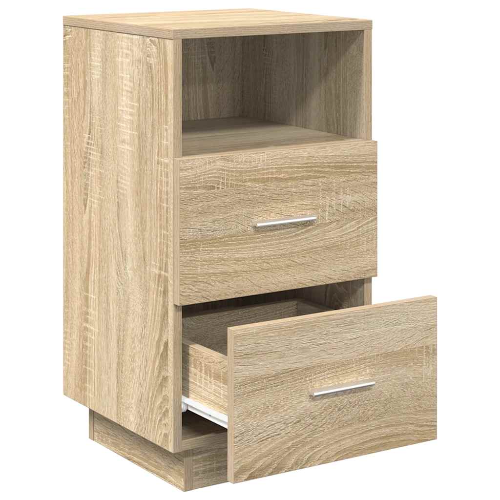Mesa de cabeceira com 2 gavetas 36x36x68 cm carvalho sonoma