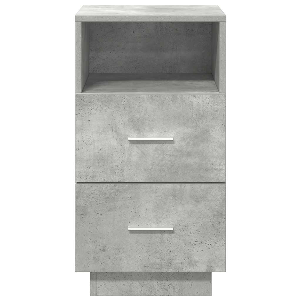 Mesas cabeceira 2pcs c/ 2gavetas 36x36x68 cm cinzento cimento